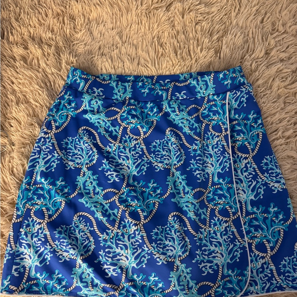 Lulu-B Blue and White rope and coral pattern  Skort